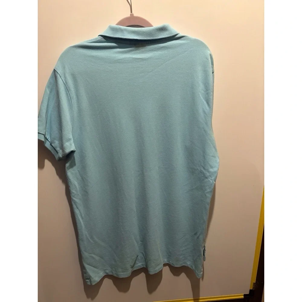 Polo‎ By Ralph Lauren Mens Size Large Collared Blue Short Sleeve Polo Pink Pony